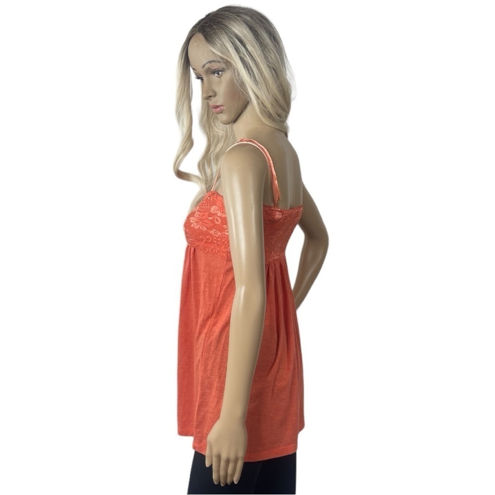 Poof Orange Spaghetti Strap Cami with Lace Bodice - Picture 4 of 8
